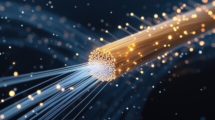 City traffic at night creates a glow of bright color and fiber technology like an illustration of energy under the dark sky