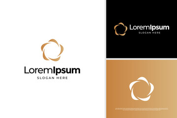 Minimalist elegant golden star luxury logo deign concept