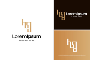 Minimalist monogram badge logo design template