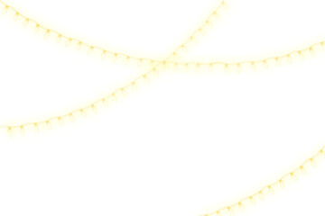 Warm Festive Illumination String Garland Glowing Decorative Light Element Isolated