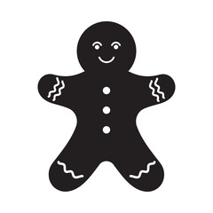 Black and white Christmas icon set with festive glyph symbols