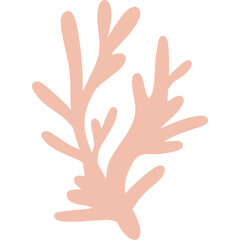 Delicate Coral Branch Illustration in Soft Peach Hue Minimalist Botanical Element for Marine Themed Designs