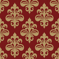 Christmas Damask Seamless Patterns