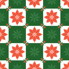 Christmas Damask Seamless Patterns