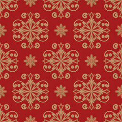 Christmas Damask Seamless Patterns