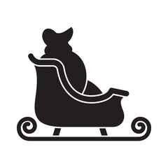 Black and white Christmas glyph icons with festive decorations and symbols