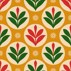 Christmas Damask Seamless Patterns