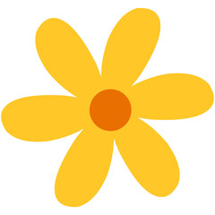 Vector illustration of beautiful romantic yellow flower collection, daisy flower. Perfect for floral bouquets, flower composition, floral frame, floral border