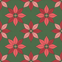 Christmas Damask Seamless Patterns