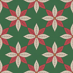 Christmas Damask Seamless Patterns