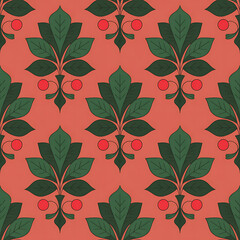Christmas Damask Seamless Patterns