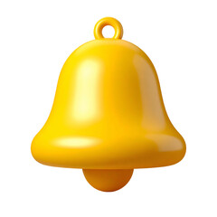 A glossy, golden, three-dimensional bell isolated on a black background