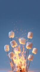 Roasted Marshmallows over Campfire: Delicious Treat!