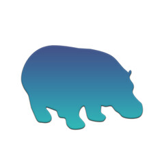 Gradient hippo silhouette, a modern icon for nature lovers, perfect for branding, logos, and creative projects with a touch of wild elegance