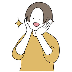 喜ぶ女性のイラスト