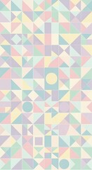 Abstract Geometric Pattern with Pastel Colors and Shapes.