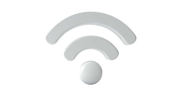 Gray WIFI icon on black. Simple, clear signal indicator