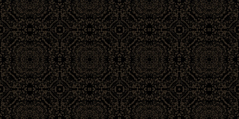 Luxury Grunge Brocade Abstract Motif. Contemporary Black and Brown Tapestry design. Vintage Baroque Style Dirty Surface Background. Monochromatic Black and Brown Intricate Texture