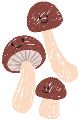 Cute Shimeji Mushroom Cartoon Drawing 