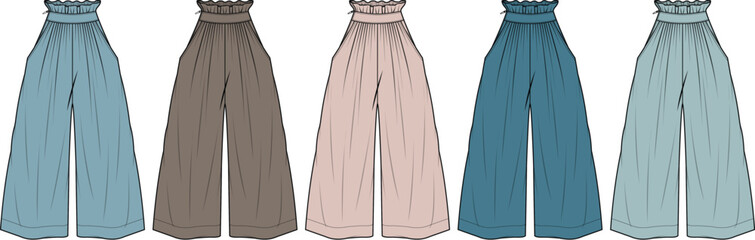 Wide Leg Trousers Set Illustration