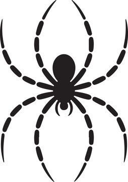 Black spider vector icon representing arachnids and creepy crawlies suitable for Halloween designs