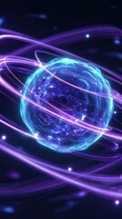 Obraz premium Glowing orb with energy rings