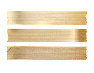 Set of Beige Masking Tape Strips Isolated On Transparent Background