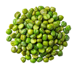Harvesting green peas farm field food aerial view isolated on transparent background