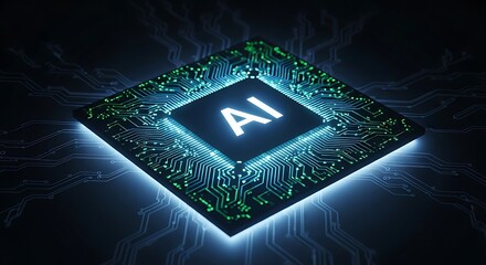 Artificial Intelligence Chip - Futuristic Technology and Innovation.