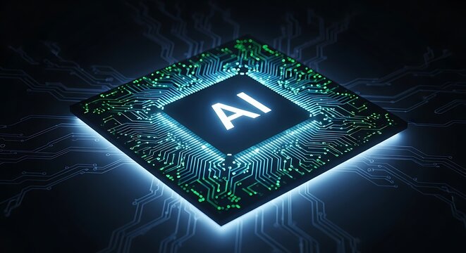 Artificial Intelligence Chip - Futuristic Technology and Innovation.