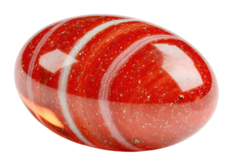 Vibrant red stone display natural product isolated on transparent background