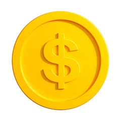 A golden coin, centrally featuring a dollar sign, against a solid black background