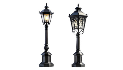 Lamp post duo isolated on transparent background