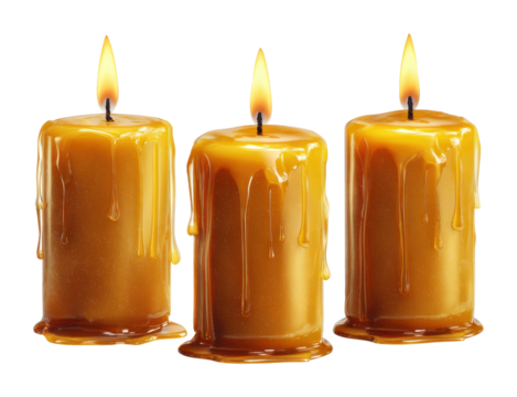 Elegant candle display cozy home product warm ambiance isolated on transparent background