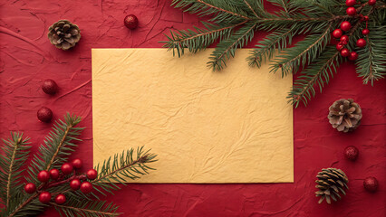 color red christmas paper texture background A3,A4 size. red paper fibers for texture. blank yellow poster texture with copy space.
