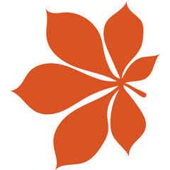 Orange Chestnut Leaf Icon with Transparent Background Isolated Graphic Element Autumn Symbol