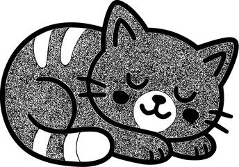 Cute gray striped cat peacefully sleeping, suitable for petthemed designs, cat lovers, relaxation concepts, and more.