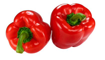 Hot Carolina Reaper pepper duo composition isolated on transparent background