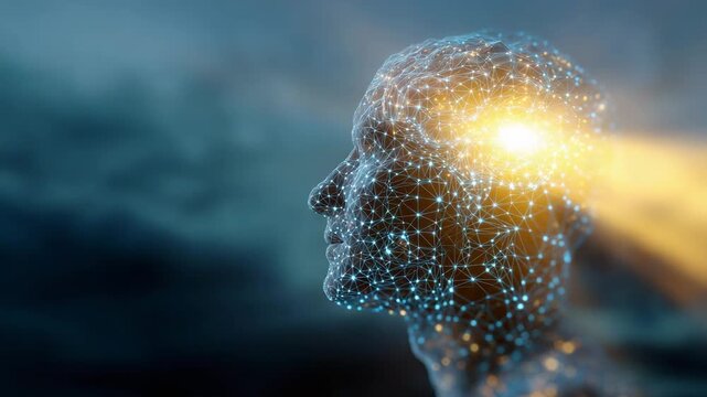 Innovative digital brain concept symbolizing technology, AI, and human intelligence