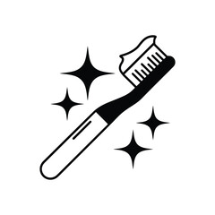 Sparkling toothbrush with toothpaste for clean teeth
