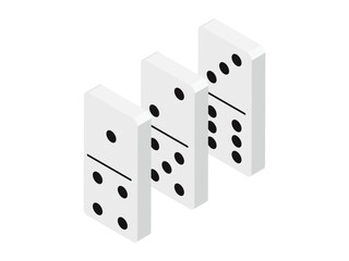 三つ並んだ白いドミノ