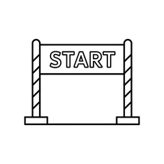 Simple line art of a race start line archway
