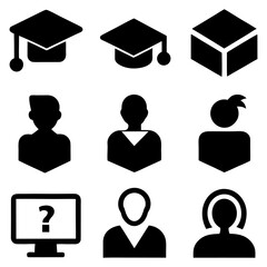 Knowledge and Training Icon — Screen, Tutorial, Student Profile.