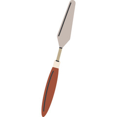 Painting Knife With Wooden Handle Isolated On White Background Used For Art And Craft Projects