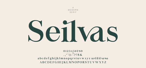 Elegant wedding alphabet letters font and number. Typography luxury classic lettering serif fonts decorative vintage retro concept. vector illustration