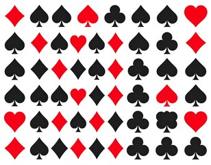 Pattern of four playing card suits arranged in a symmetrical design