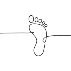 Minimalist Continuous Line Art of a Human Foot