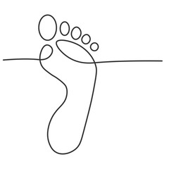 Minimalist Continuous Line Art of a Human Foot