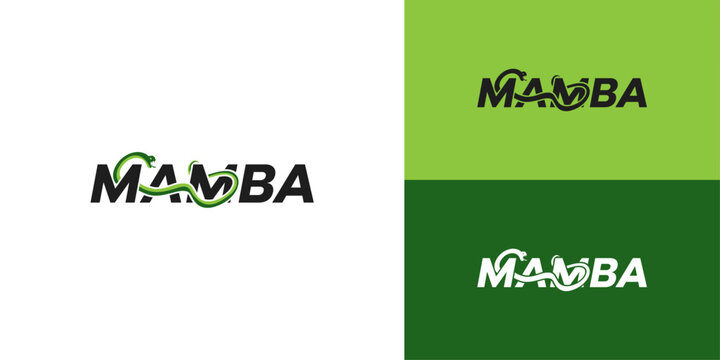 Mamba Text Logo – Snake Incorporated Typography for Sports, Fashion, or Modern Brand Identity
