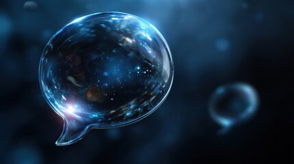 Naklejka premium Exploring digital communication speech bubbles in abstract space graphic design futuristic environment close-up view